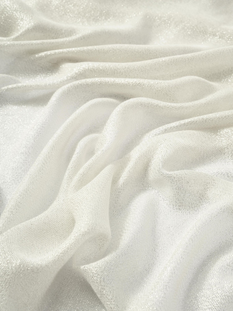 Mint Velvet White Metallic Lightweight Scarf - Image 4 of 4 Mint Velvet White Metallic Lightweight Scarf - Image 4 of 4
