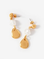 Mint Velvet Gold Tone Drop Earrings - Image 2 of 5