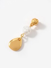 Mint Velvet Gold Tone Drop Earrings - Image 3 of 5