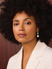 Mint Velvet Gold Tone Drop Earrings - Image 5 of 5