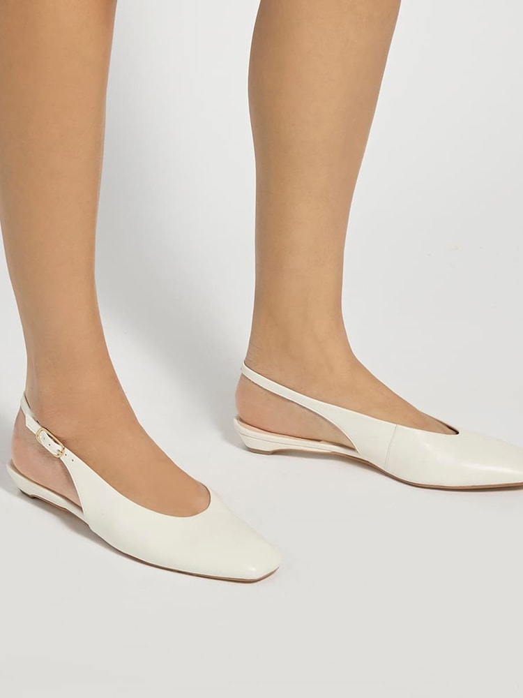 Dune London White Heartbeat Ballet Pumps - Image 1 of 6