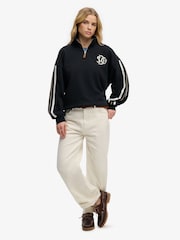 Pulover Superdry Country Club cu fermoar pe jumătate și aplicație decorativă - Imaginea 4 din 7