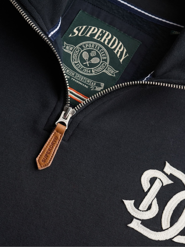 Pulover Superdry Country Club cu fermoar pe jumătate și aplicație decorativă - Imaginea 7 din 7