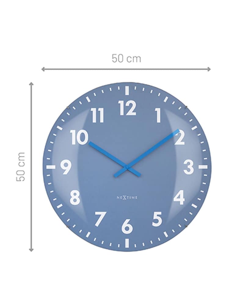 Widdop Blue Duomo Domed Glass Wall Clock - Image 2 of 6