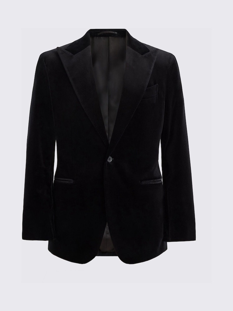 MOSS Black Tailored Fit Velvet Suit Jacket - Image 5 of 5 MOSS Black Tailored Fit Velvet Suit Jacket - Image 5 of 5