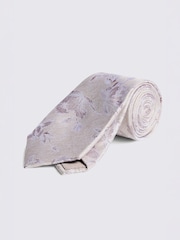 MOSS Pink Floral Silk Tie - Image 1 of 2