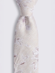MOSS Pink Floral Silk Tie - Image 2 of 2