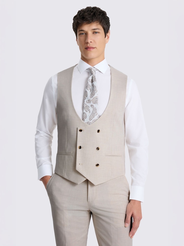 MOSS Natural Tailored Fit Suit Waistcoat - Image 1 of 3