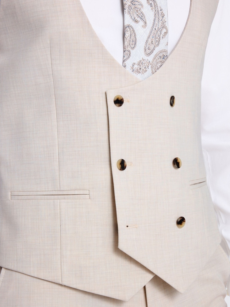 MOSS Natural Tailored Fit Suit Waistcoat - Image 3 of 3