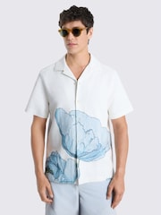 MOSS Blue Poppy Print Cuban Shirt - Image 1 of 4
