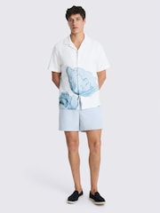 MOSS Blue Poppy Print Cuban Shirt - Image 2 of 4