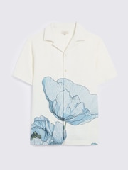 MOSS Blue Poppy Print Cuban Shirt - Image 4 of 4