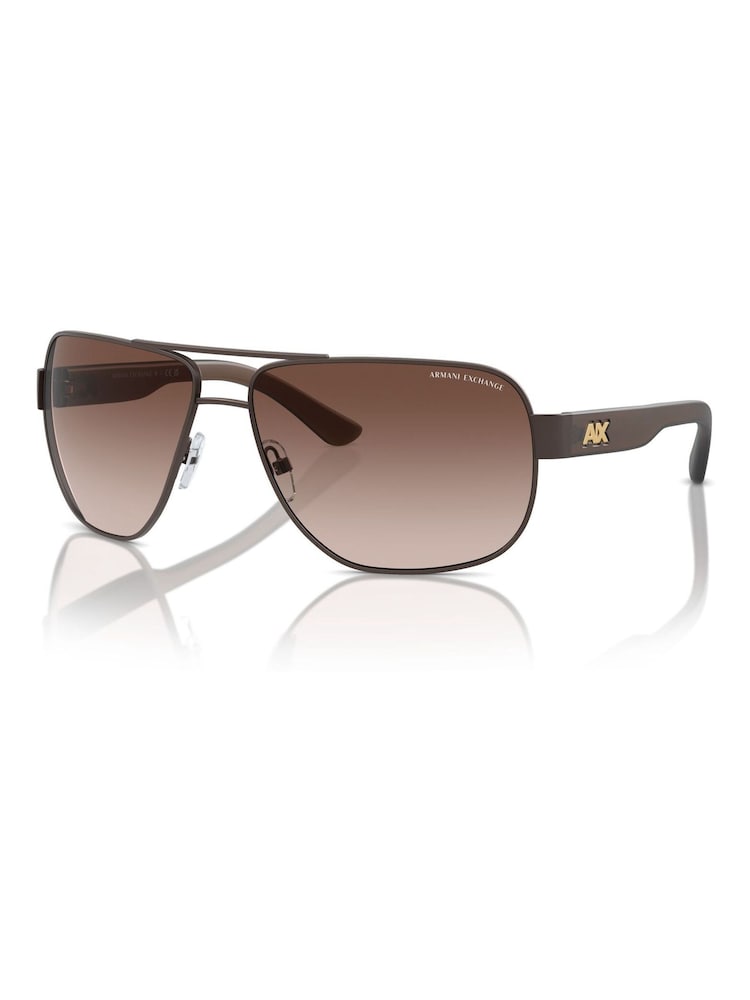 Armani Exchange Brown 0Ax2012S Pilot Sunglasses - Image 1 of 5 Armani Exchange Brown 0Ax2012S Pilot Sunglasses - Image 1 of 5
