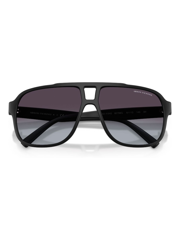 Armani Exchange Black 0Ax4104S Rectangle Sunglasses - Image 2 of 5 Armani Exchange Black 0Ax4104S Rectangle Sunglasses - Image 2 of 5