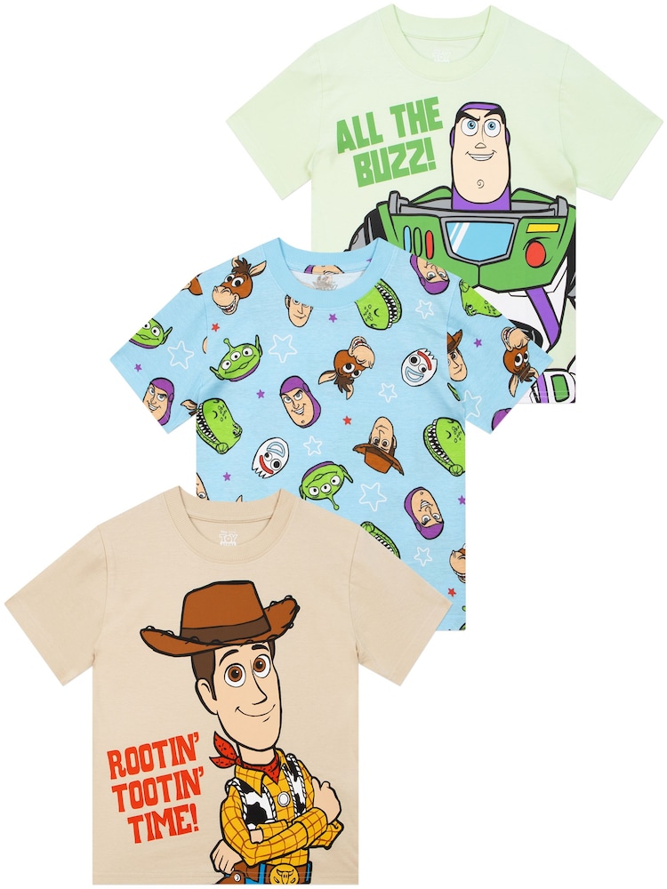Character Disney Toy Story Buzz Lightyear And Woody T-Shirts 3 Pack - Imagen 1 de 5