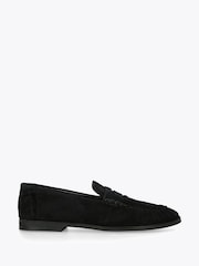 Steve Madden Black Muse Suede Loafer Shoes - Image 1 of 4