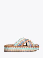 Steve Madden Blue/Natural Tulum Suede Sandals - Image 1 of 4