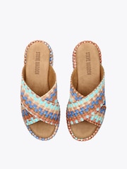 Steve Madden Blue/Natural Tulum Suede Sandals - Image 3 of 4