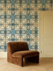 Clarke and Clarke Blue Elements Kalia A4 Wallpaper Sample - Image 2 of 6