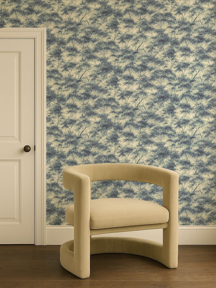 Clarke and Clarke Blue Elements Boschetto A4 Wallpaper Sample - Image 2 of 3