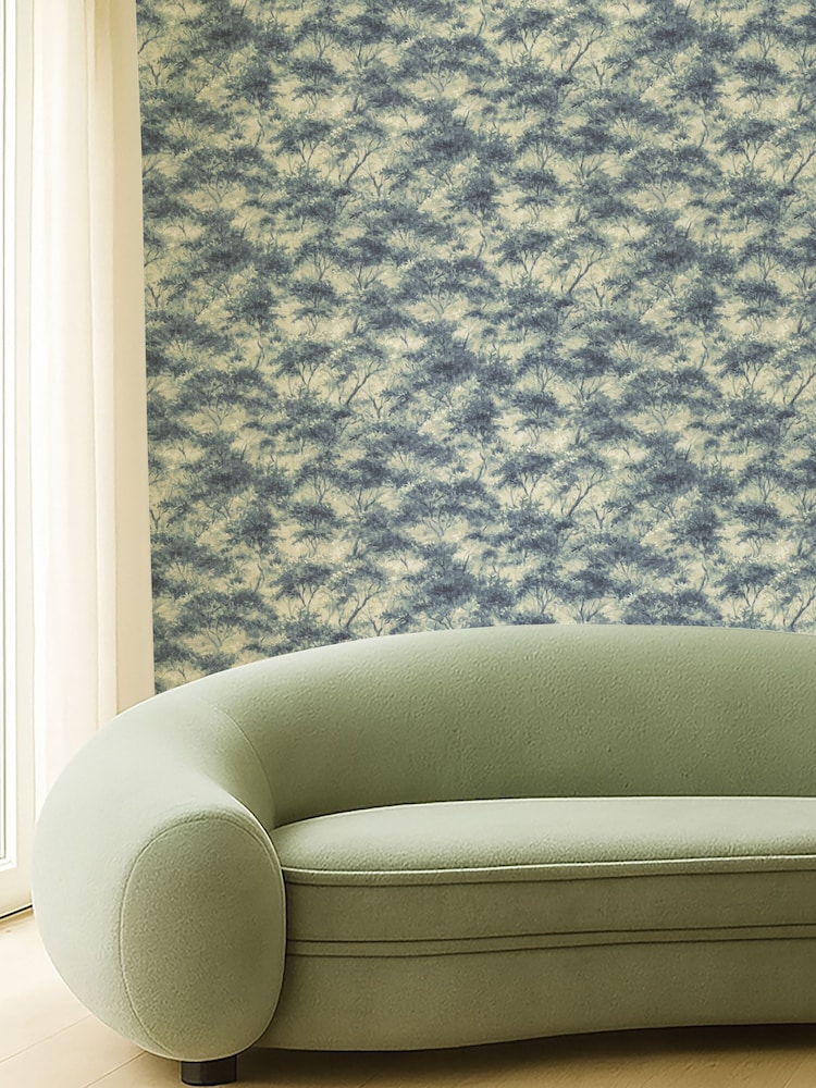 Clarke and Clarke Blue Elements Boschetto A4 Wallpaper Sample - Image 3 of 3