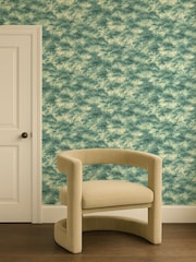 Clarke and Clarke Teal Blue Elements Boschetto A4 Wallpaper Sample - Image 3 of 4