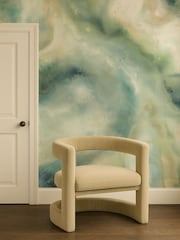 Clarke and Clarke Teal Blue Elements Viento A4 Wallpaper Sample - Image 3 of 5