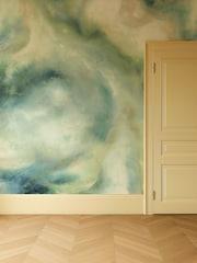 Clarke and Clarke Teal Blue Elements Viento A4 Wallpaper Sample - Image 4 of 5