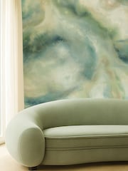 Clarke and Clarke Teal Blue Elements Viento A4 Wallpaper Sample - Image 5 of 5