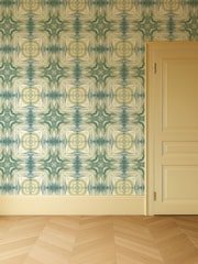 Clarke and Clarke Teal Blue Elements Kalia A4 Wallpaper Sample - Image 4 of 5