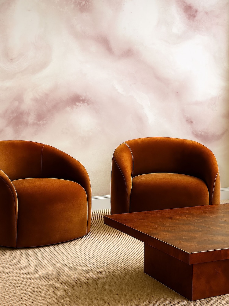 Clarke and Clarke Pink Elements Viento A4 Wallpaper Sample - Image 4 of 4