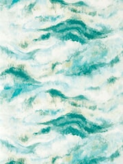Clarke and Clarke Teal Blue Elements Earthscape A4 Wallpaper Sample - Image 1 of 5