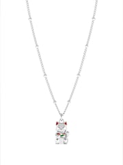 Estella Bartlett Silver Tone Silver Lucky Cat Necklace - Image 1 of 2