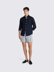 MOSS Blue Stripe Smart Swim Shorts - Image 3 of 4