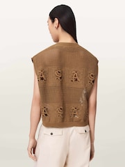 AllSaints Brown Kyra Waistcoat - Image 5 of 7
