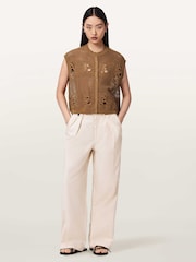 AllSaints Brown Kyra Waistcoat - Image 6 of 7