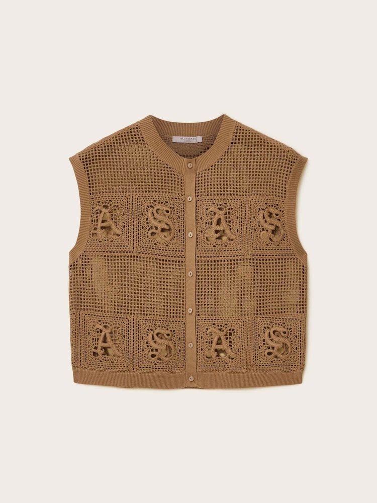 AllSaints Brown Kyra Waistcoat - Image 7 of 7