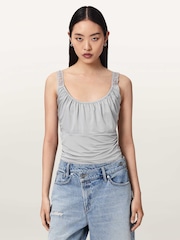 AllSaints Grey Celena Top - Image 1 of 7