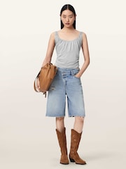 AllSaints Grey Celena Top - Image 6 of 7