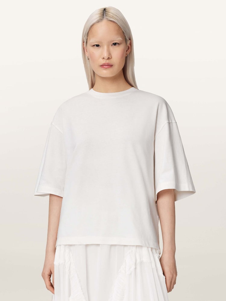 AllSaints White Paloma Amelie T-Shirt - Image 1 of 7 AllSaints White Paloma Amelie T-Shirt - Image 1 of 7