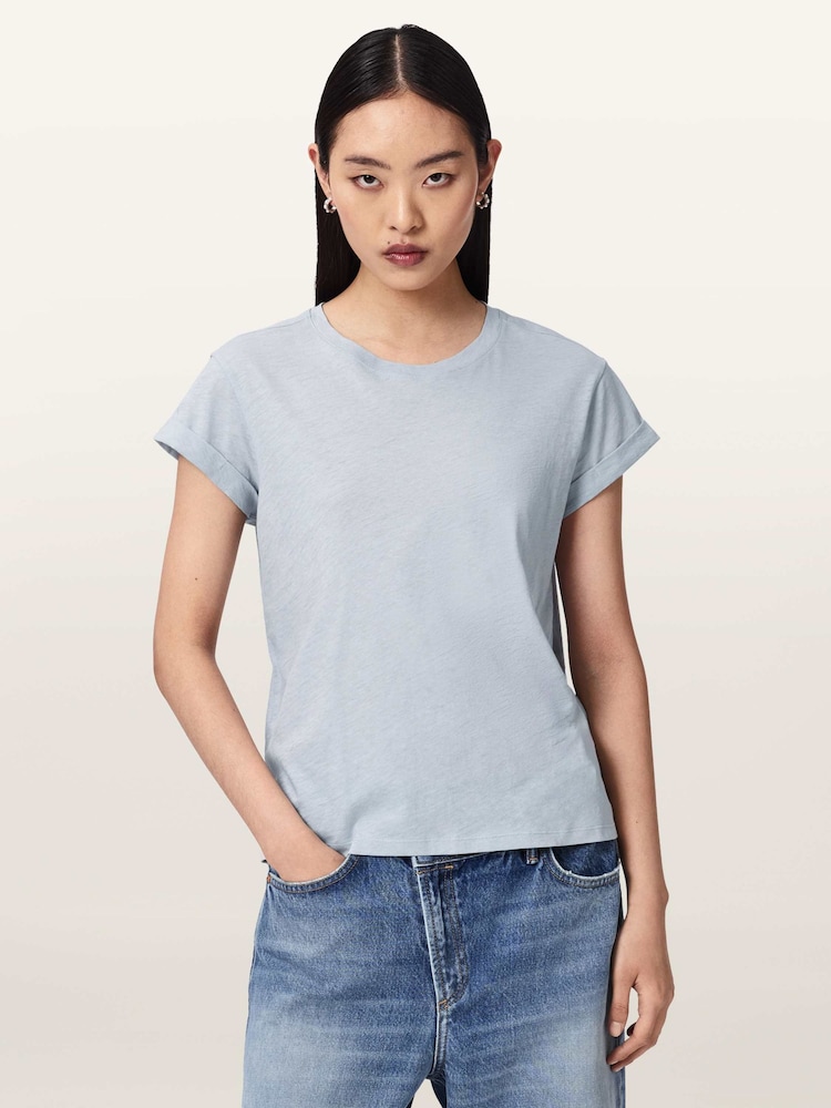 AllSaints Blue Anna T-Shirt - Image 1 of 7 AllSaints Blue Anna T-Shirt - Image 1 of 7