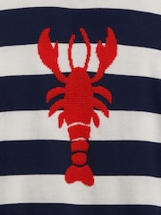 Gap Navy Lobster Oversized Stripe Crew Neck Jumper (4-13yrs) - Image 3 of 3
