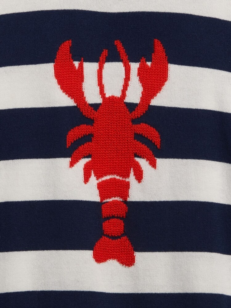 Gap Navy Lobster Oversized Stripe Crew Neck Jumper (4-13yrs) - Image 3 of 3