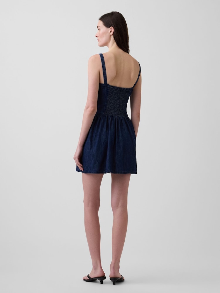 Gap Dark Wash Denim Drop-Waist Mini Dress - Image 2 of 4