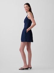 Gap Dark Wash Denim Drop-Waist Mini Dress - Image 3 of 4