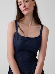 Gap Dark Wash Denim Drop-Waist Mini Dress - Image 4 of 4