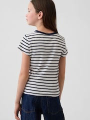Gap Black Stripe Embroidered Rib T-Shirt (4-13yrs) - Image 2 of 5