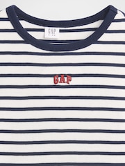 Gap Black Stripe Embroidered Rib T-Shirt (4-13yrs) - Image 3 of 5