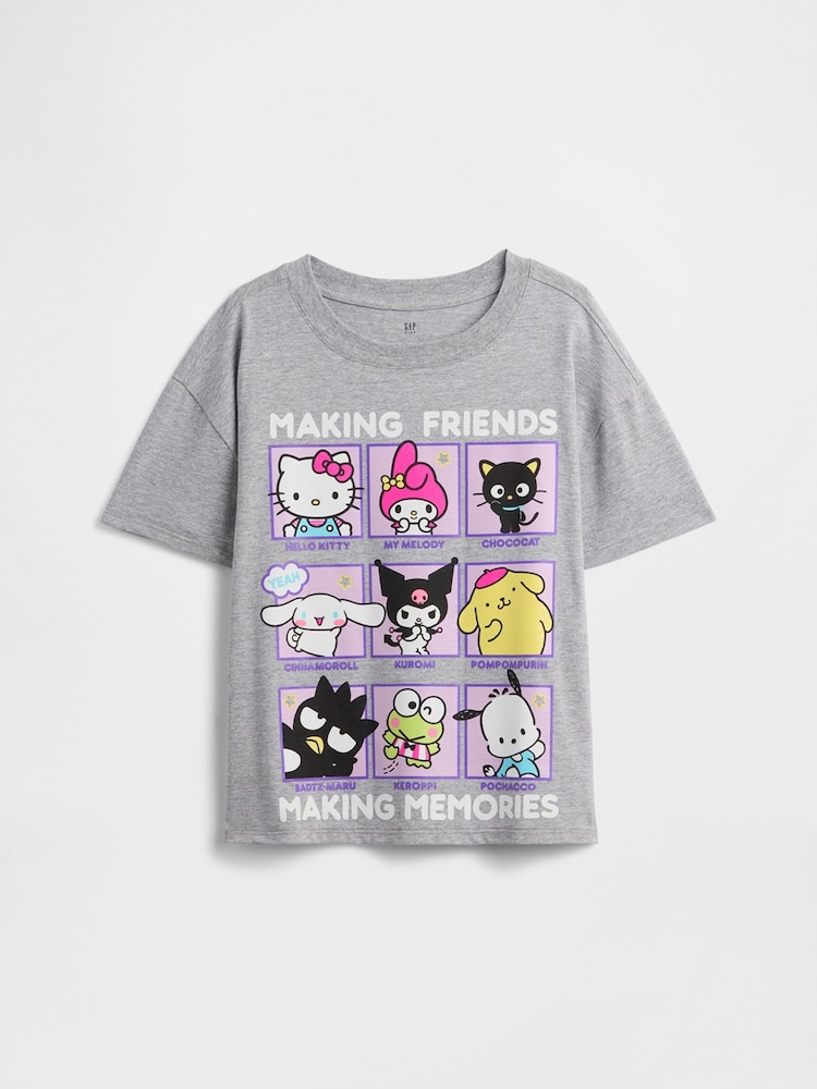 Gap Grey Hello Kitty Oversized Graphic Short Sleeve T-Shirt (4-13yrs) - Image 1 of 2 Gap Grey Hello Kitty Oversized Graphic Short Sleeve T-Shirt (4-13yrs) - Image 1 of 2