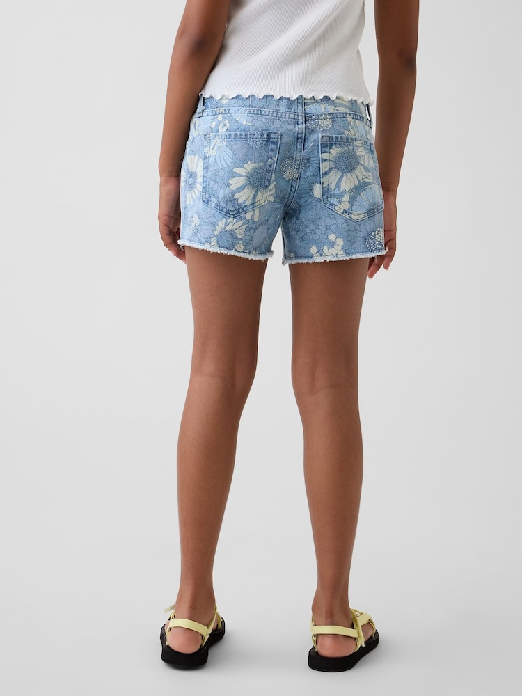 Gap Medium Wash Low Rise Stride Embroidered Lemon Denim Shorts (5-13yrs) - Image 2 of 6 Gap Medium Wash Low Rise Stride Embroidered Lemon Denim Shorts (5-13yrs) - Image 2 of 6